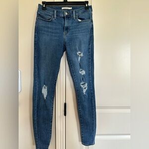 Levi's Blue Skinny Distressed Jeans